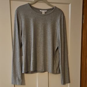 Athleta Heather Gray Long Sleeve Ribbed Tee XL